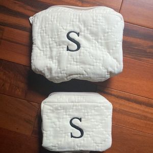 NWT “S” Monogrammed Two-Piece Pottery Barn Toiletry Set